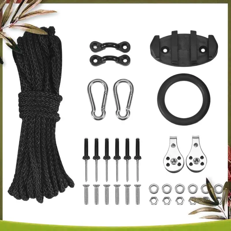 

A08P-Anchor Trolley Kit Inflatable Sturdy Kayak Canoe Anchor Car Kit System With Accessorys