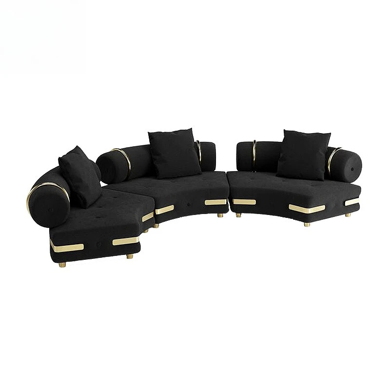

Light luxury art high-end combination sofa, villa living room Italian designer curved sofa