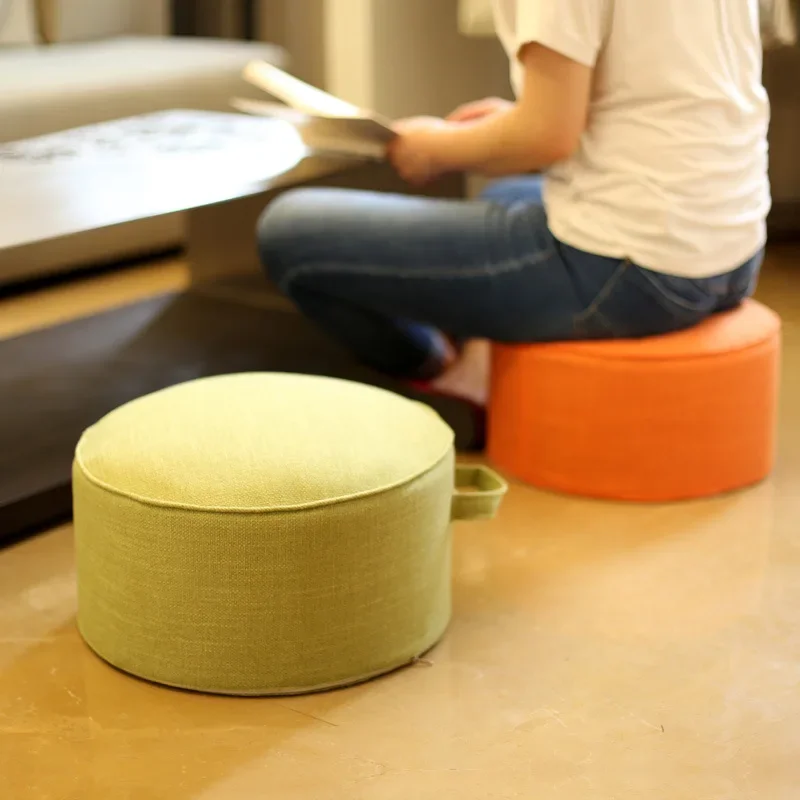 Linen Meditation Cushion Round Tatami Cushions Removable Thickening Sponge Floor Seat Pad Japanese Style Futon Home Decor