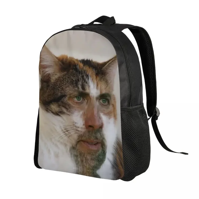 Customized Nicholas Cage cat meme backpack men women basic bookbag for school college bags