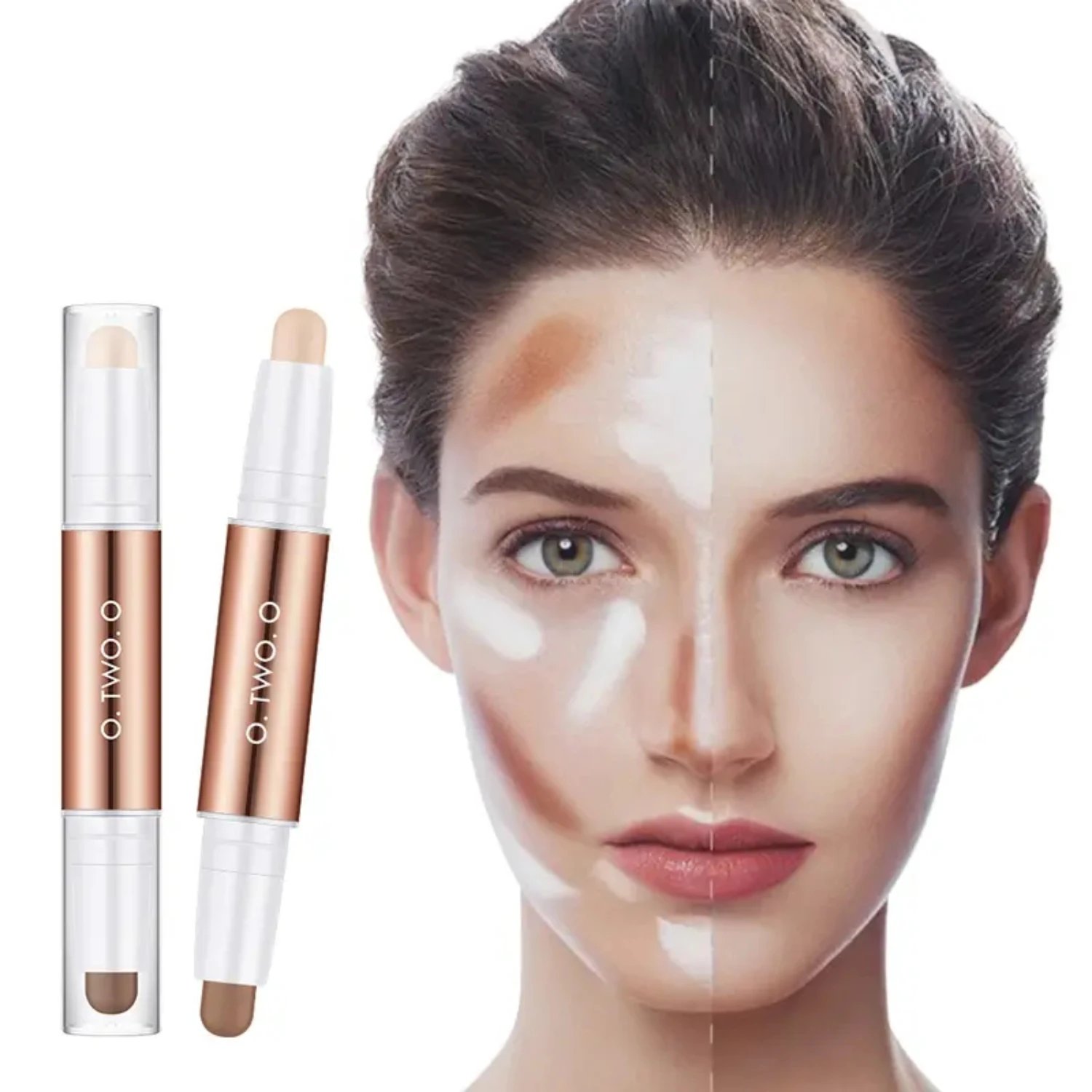 Exquisiter Dual-End-Konturstift, luxuriöser Augengrundierung, strahlender Textmarker, makelloser Concealer