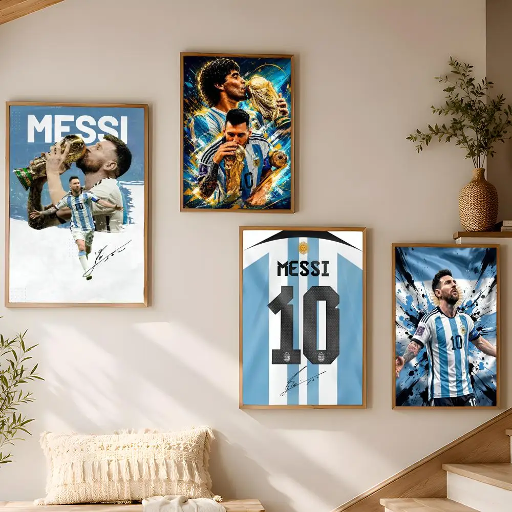 Football Star Lionel M-Messi Painting Calligraphy Canvas Painting Art for Bedroom Living Room Home Decor Decoration Decals Gift