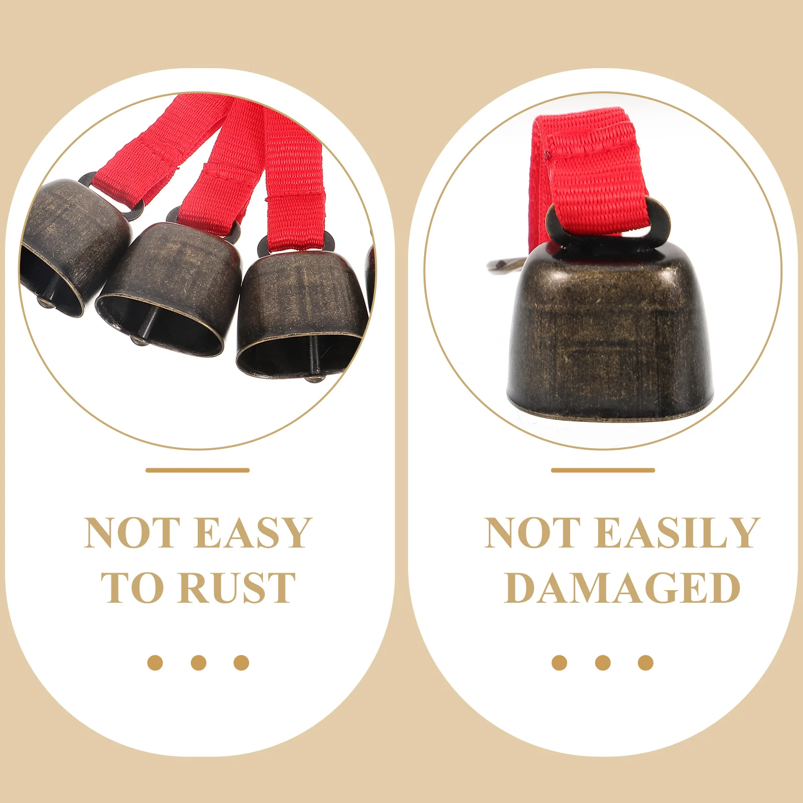 

5pcs Mountaineering Bells Bear Bright Sound Hiking Ornaments Iron Warning Rust-resistant Lightweight Camping Anti-lost Pet