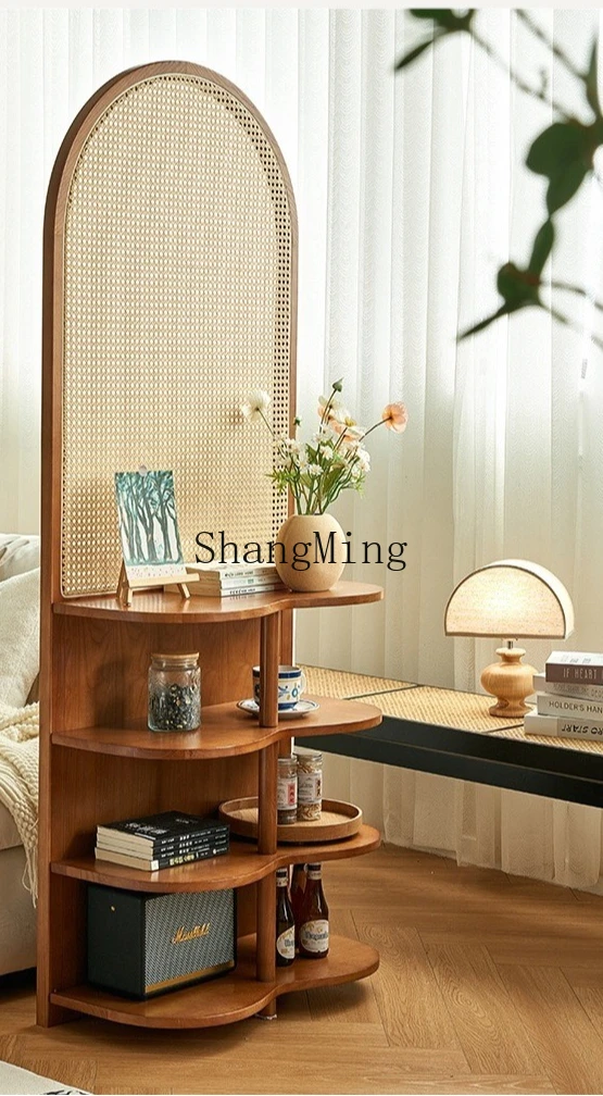 ZYY rattan partition display screen entrance entrance wall corner cabinet retro storage storage seat screen