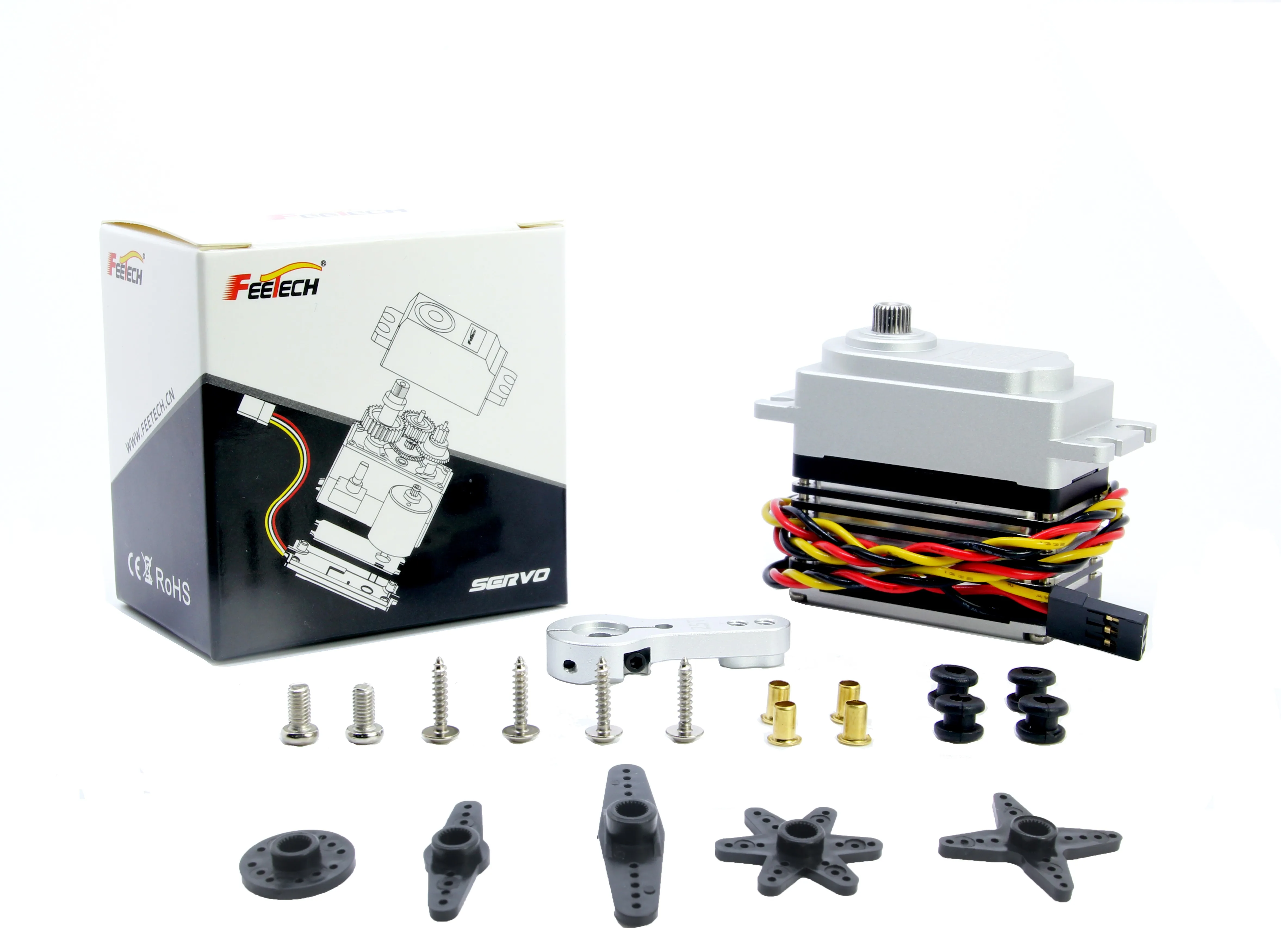 Feetech 46KG 55kg 12V High Precision Steel Gear Full CNC Aluminium Shell Structure Digital Brushless Standard Servo