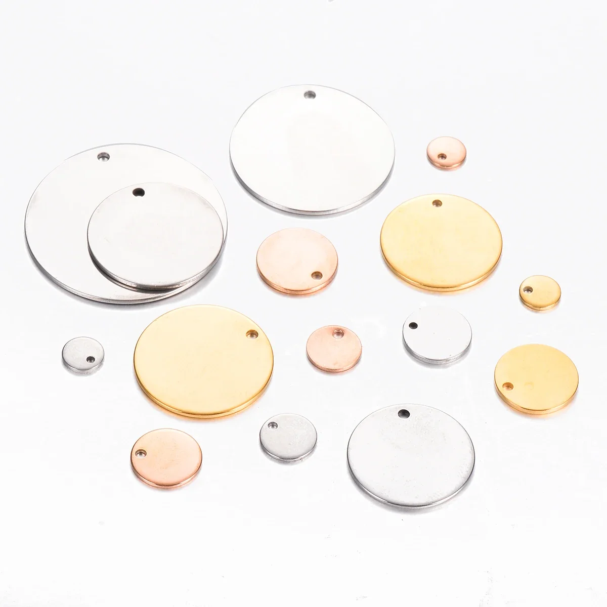 20 Stück/Set Personalisierte Anhänger 6mm/8mm/10mm/12mm/15mm/18mm/20mm Edelstahl Runde Charms für DIY Schmuckherstellung 20 Stück/Packung – Detail 5