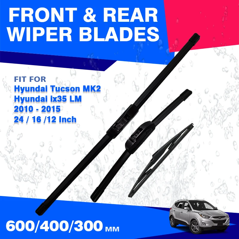 For Hyundai Tucson MK2 ix35 LM 2010 2011 2012 2013 2014 2015 Wiper Blades Front Rear Windshield Windscreen 24\