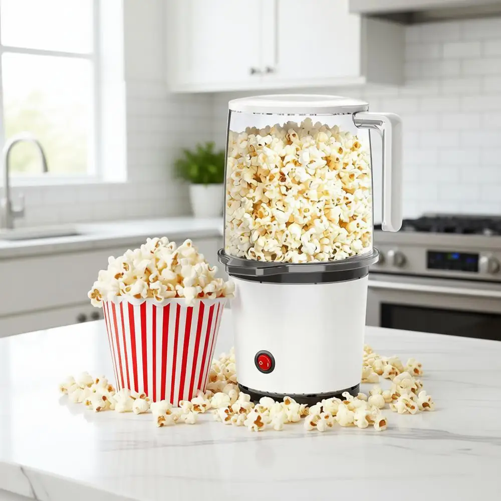 

Quick & Easy Hot Air Corn Popper with Built-In Serving Bowl, 2 Quarts, ETL Certified