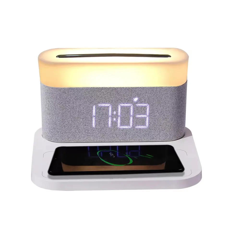 15W Detachable Magnet Desk Lamp 15W Fast Charging  Wireless Charger Alarm Clock Lamp Custom Logo Adjustable Touch Three Colors