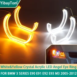 Warranty LED Crystal Angel eyes Cut Style DRL DTM U Shape Light 6000K White yellow For BMW 3 series E90 E91 E92 E93 M3 2005-2012