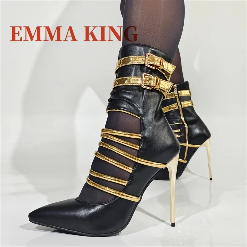 اللون منعت مضخات مثير ضئيلة عالية الكعب امرأة مشبك الصنادل مثير الفاخرة النساء الكاحل حزام أحذية أنيقة 11.5 سنتيمتر