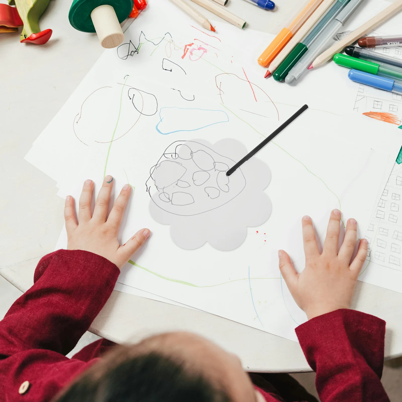 

6Pcs Blank Pocket Fans Transparent Handheld Craft for Children DIY Drawing Art Projects Portable Mini Fan Set for School Travel