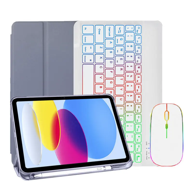 

Case for iPad 10th Generation Case 10.9 inch 2022 Keyboard Cover with Pen Holder Wireless Teclado Spanish Russian Arabic Korean