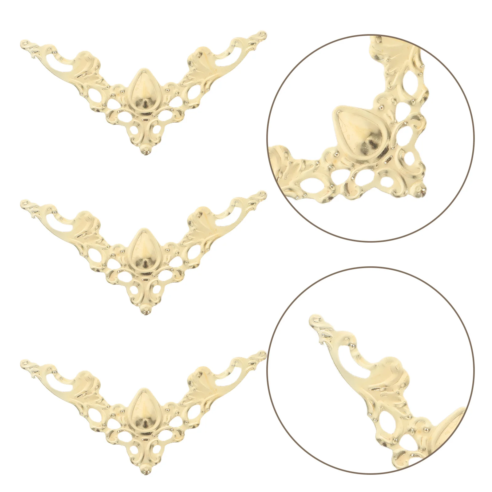 

100Pcs Metal Book Corners Bronze Decorative Protective Guards for Scrapbook Albums Notebooks File Folder Vintage Frame Edge