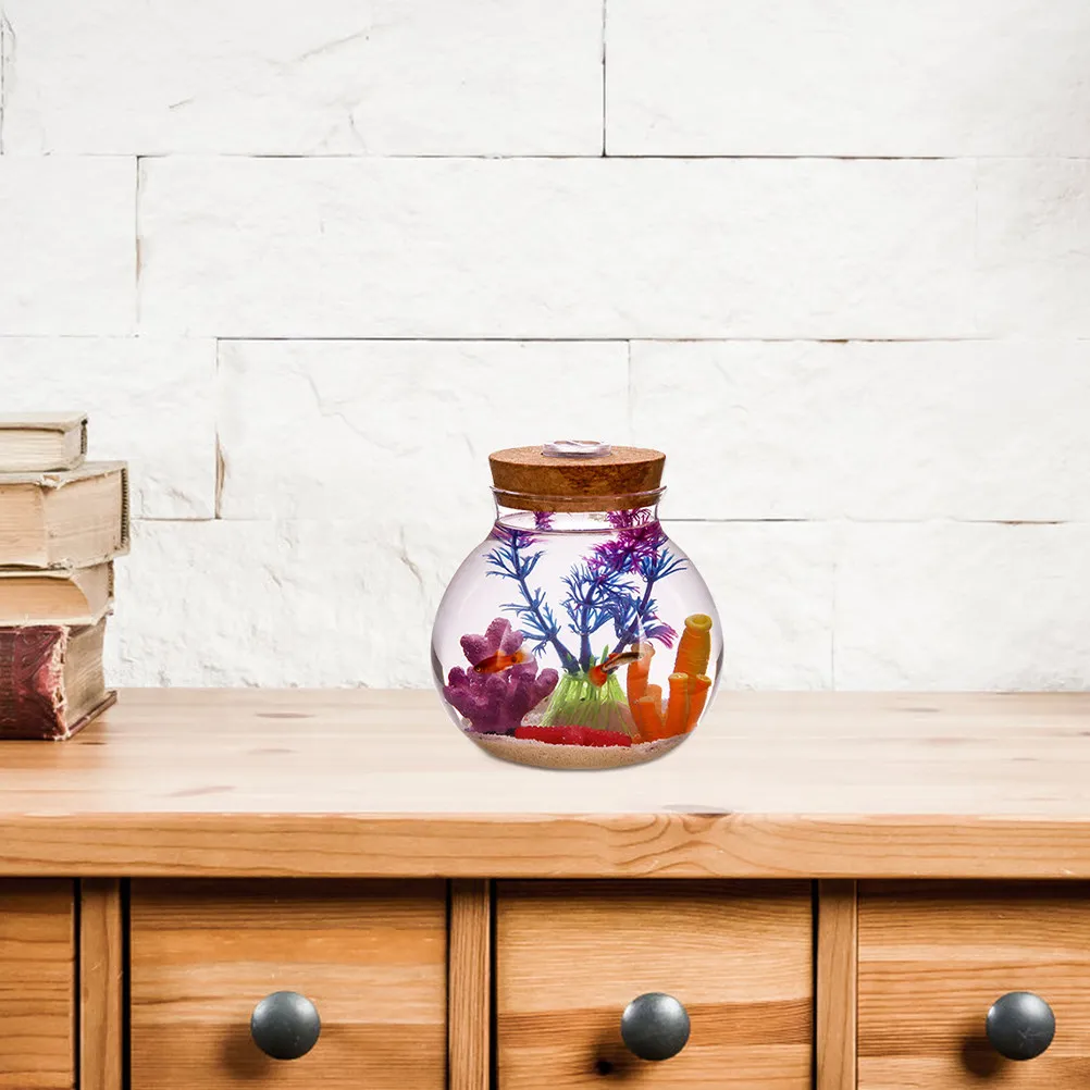 Clear Glass Terrarium Bottle Cork Seal Desktop Plant Station Hydroponic Glass Container for Propagation Air Plants