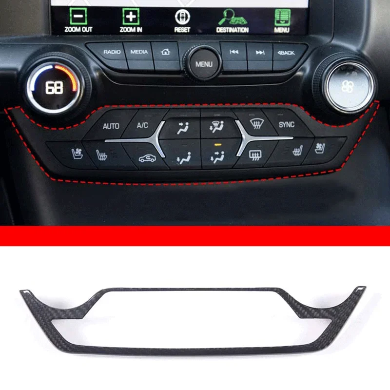 

For 2014-2019 Chevrolet Corvette C7 Real Carbon Fiber Car Styling Car Volume Mode Panel Frame Cover Sticker Car Accessories
