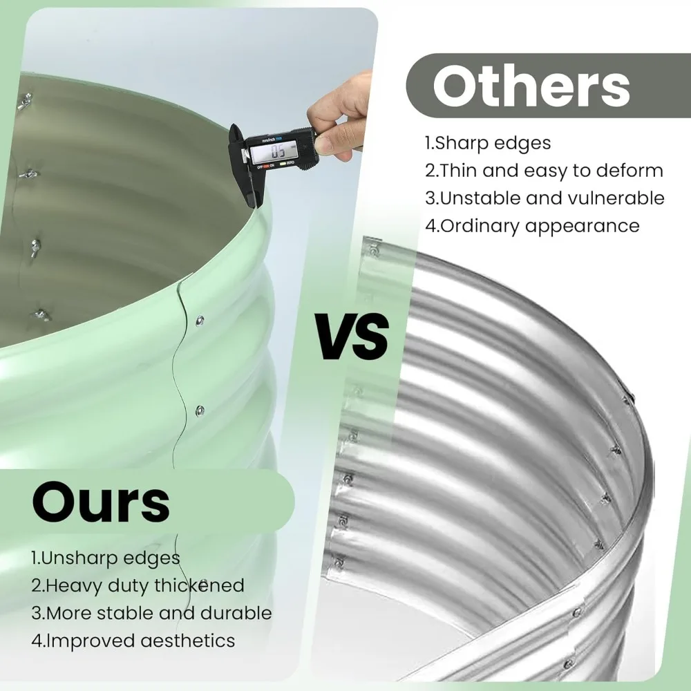 سرير حديقة مجلفن مقاس 8 × 2 × 1.5 قدم، صندوق زراعة معدني خارجي للخضروات والزهور والأعشاب #2