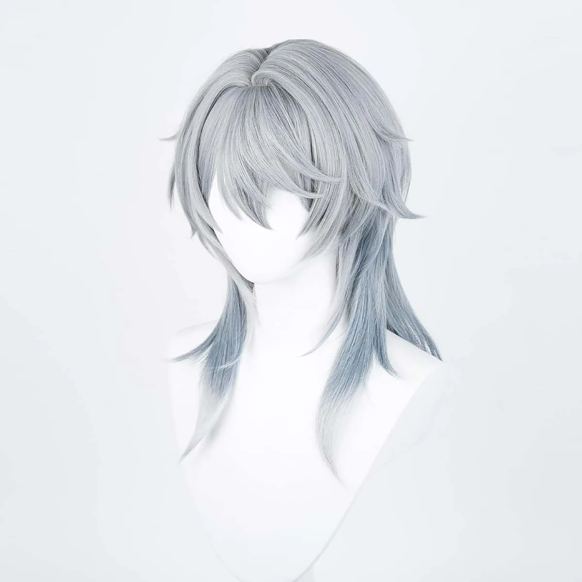 Men Cos Anime Game Party Sunday Harmony Grey Gradient Blue Hair Wig