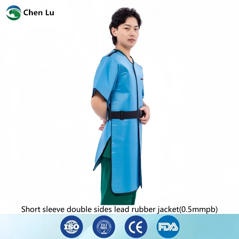 

X-ray radiological protection 0.35mmpb short sleeved double-sided lead overcoat nuclear radiation protective adult lead clothes