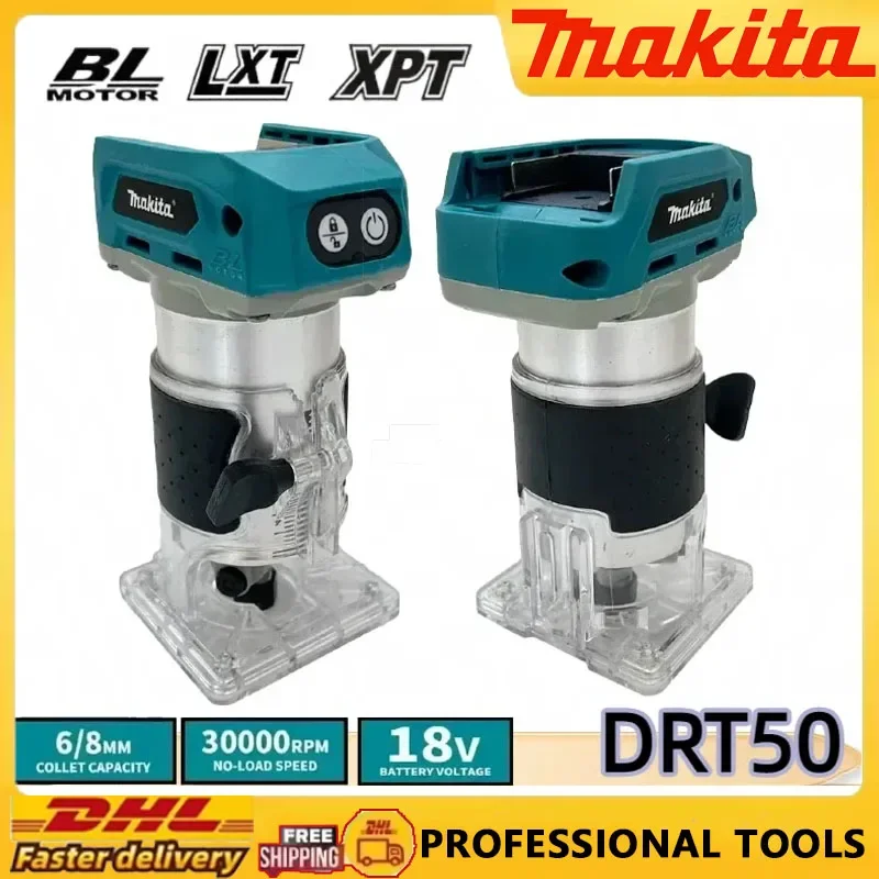 MakitaTrimmer Rechargeable Trimming Machine Brushless Slotting Tool DRT50 Cordless  Milling Woodwork Engraving Machine