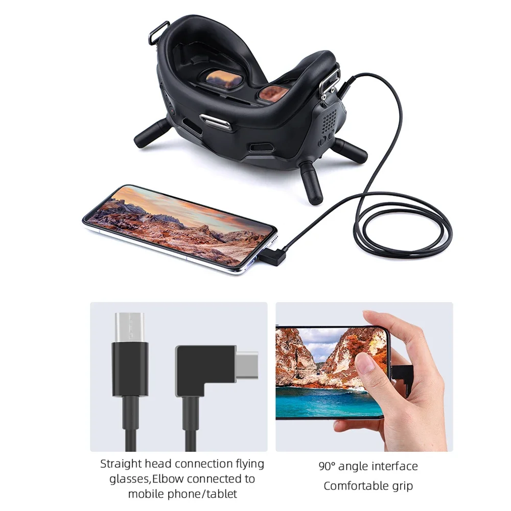 DJI 아바타 고글 2/V2용 데이터 케이블 전화 태블릿 DJI FPV 콤보 액세서리용 마이크로 USB Type-C 전송 날짜 라인 어댑터