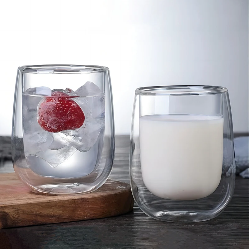 2/4pcs Double Wall Espresso Cups Clear Coffee Shots Cup Double Wall Insulated Espresso Mugs For Hot & Cold Latte Juice Drinkware view 5
