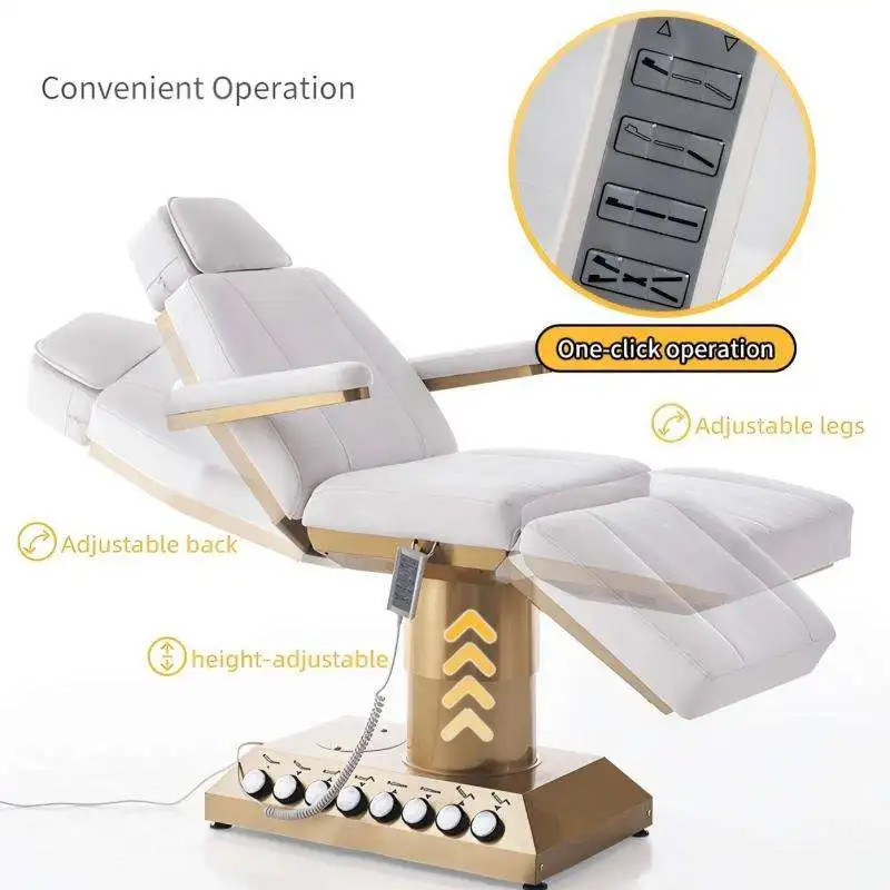 Electric Massage Bed Folding Spa Table With Heated Memory Foam Cushion Metal Frame Synthetic Leather Upholstery For Beauty Salon