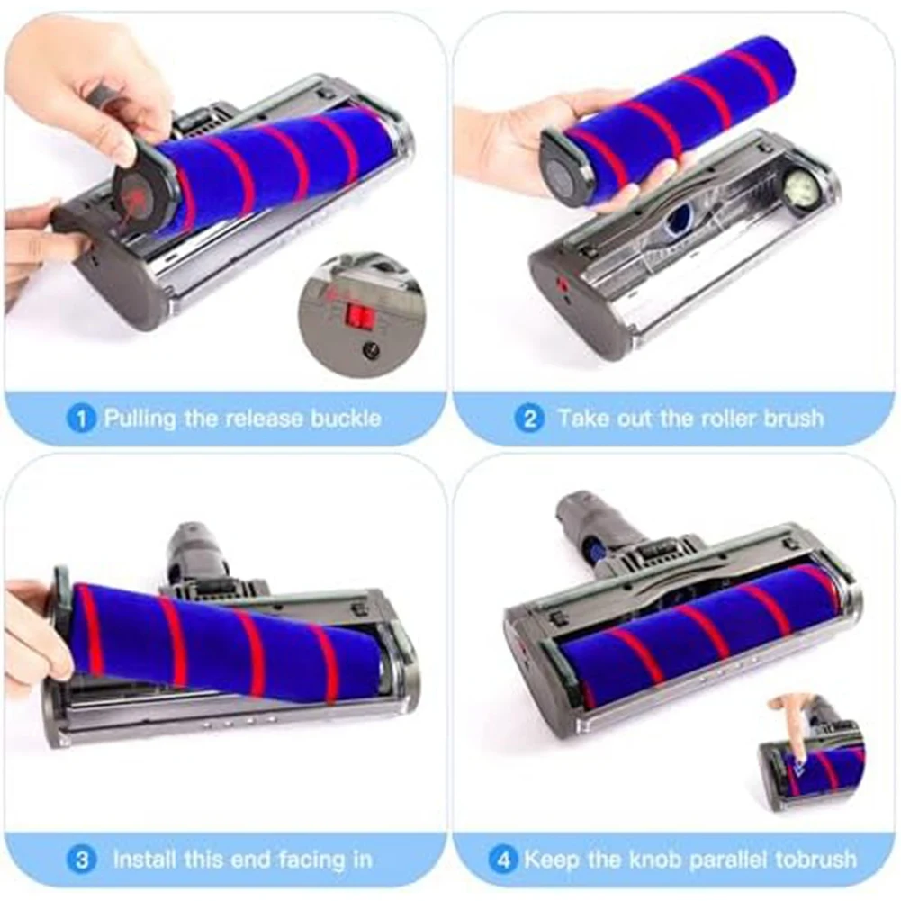 

Мягкая роликовая насадка для беспроводного пылесоса Dyson V7 V8 V10 V11, быстросъемная насадка для электрической щетки