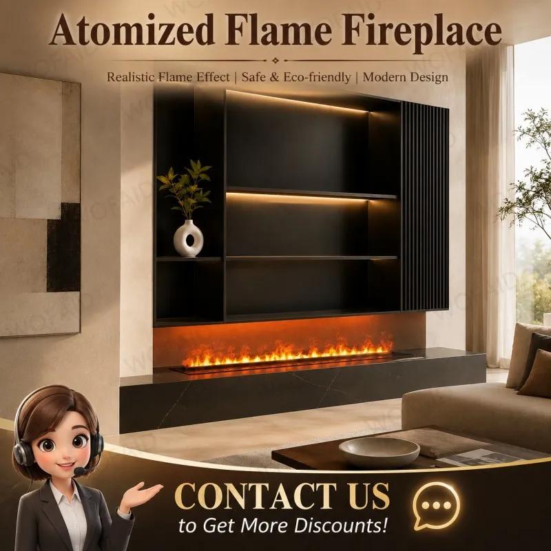 WOFAID 3D Water Vapor Electric Fireplace камин 6L Large Tank 20H Runtime Smart APP Control Colorful Mist Flame Crackling Sound