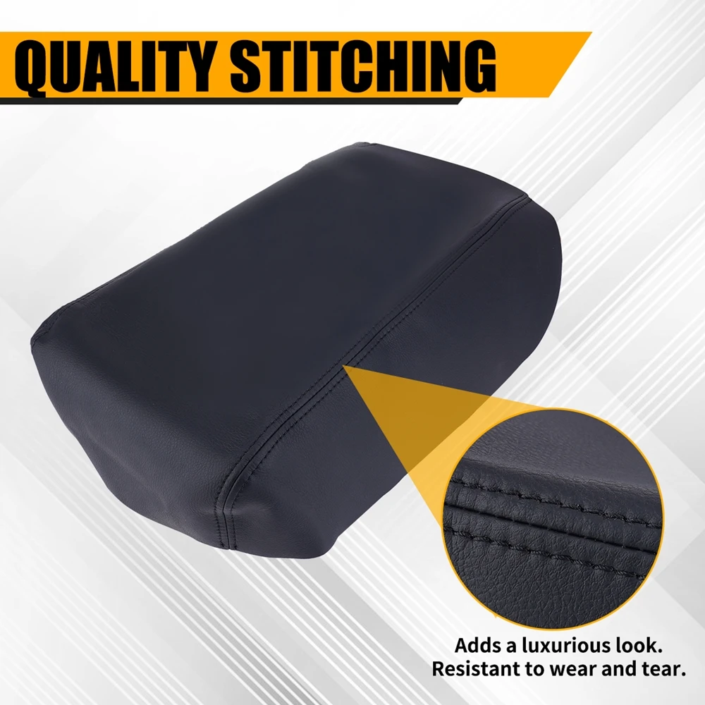 Center Console Gloves For 2011-2018 Ford Explorer Black Leather Center Console Lid Armrest Cover