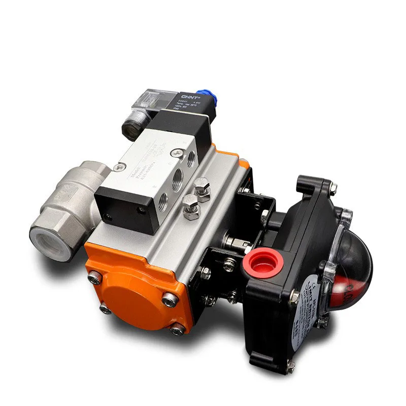 DN15 1/2 Inch 2 Way NPT BSP Female Thread 304 316 Stainless Steel Double Acting Pneumatic Actuator Ball Valve Industrial Control