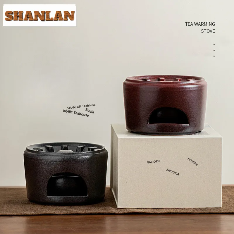 HOYIHM Gear Alcohol Lamp Tea Stove Ceramic Tea Warmer Teapot Heating Base Portable Tea Making Furnace Kung Fu Tea Around Stove