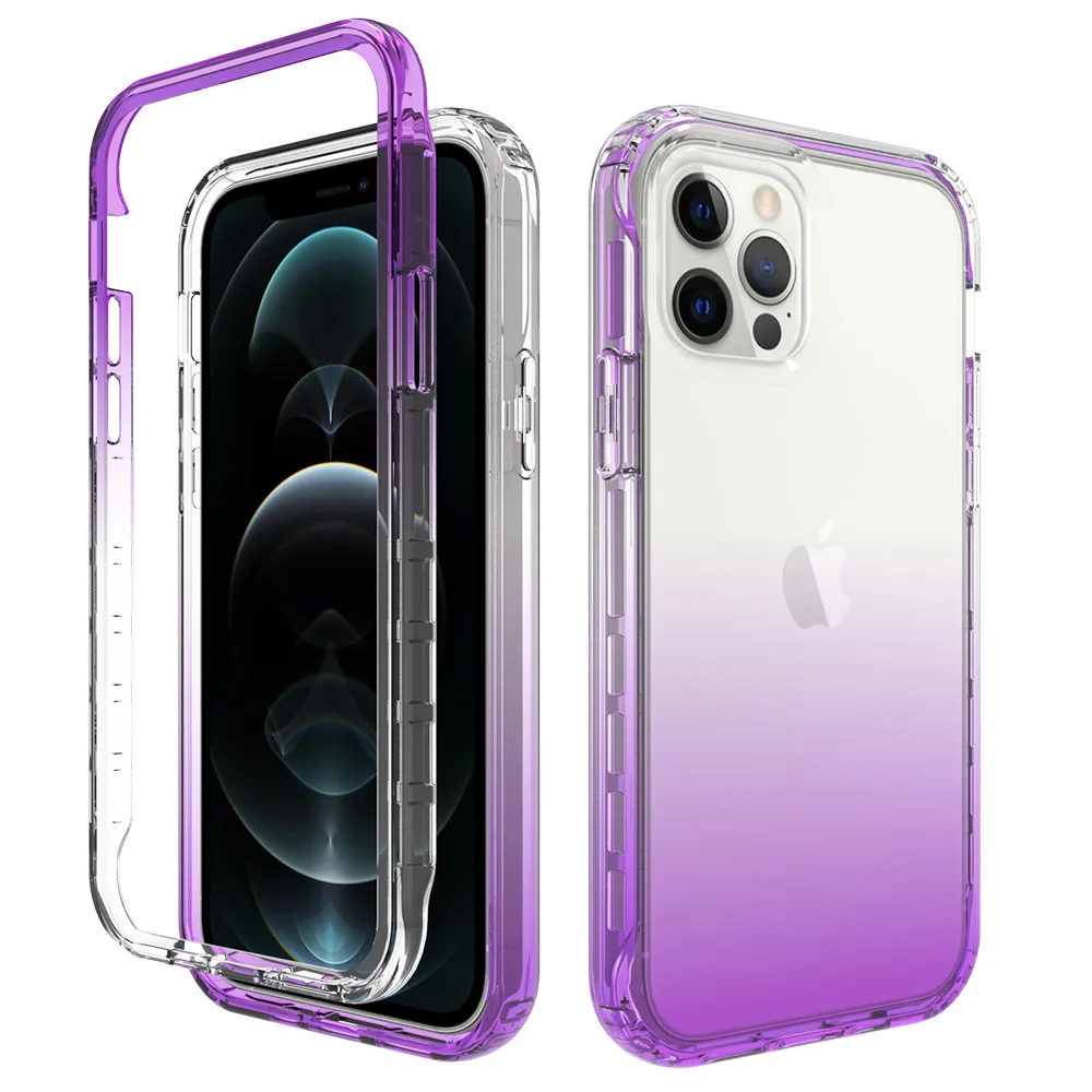 

Thick Candy Color Transparent Case for iPhone13 6.1/13 Mini/13 Pro Hybrid Shockproof Shell Cover For iPhone 13 Pro Max