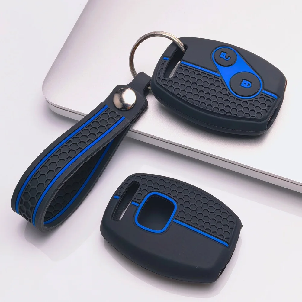 Key Shell Cover for Honda Accord Civic FRV Jazz CRV SRV Gr8 150 with Keychain Anti-Scratch Shockproof Soft Grip Button Friendly