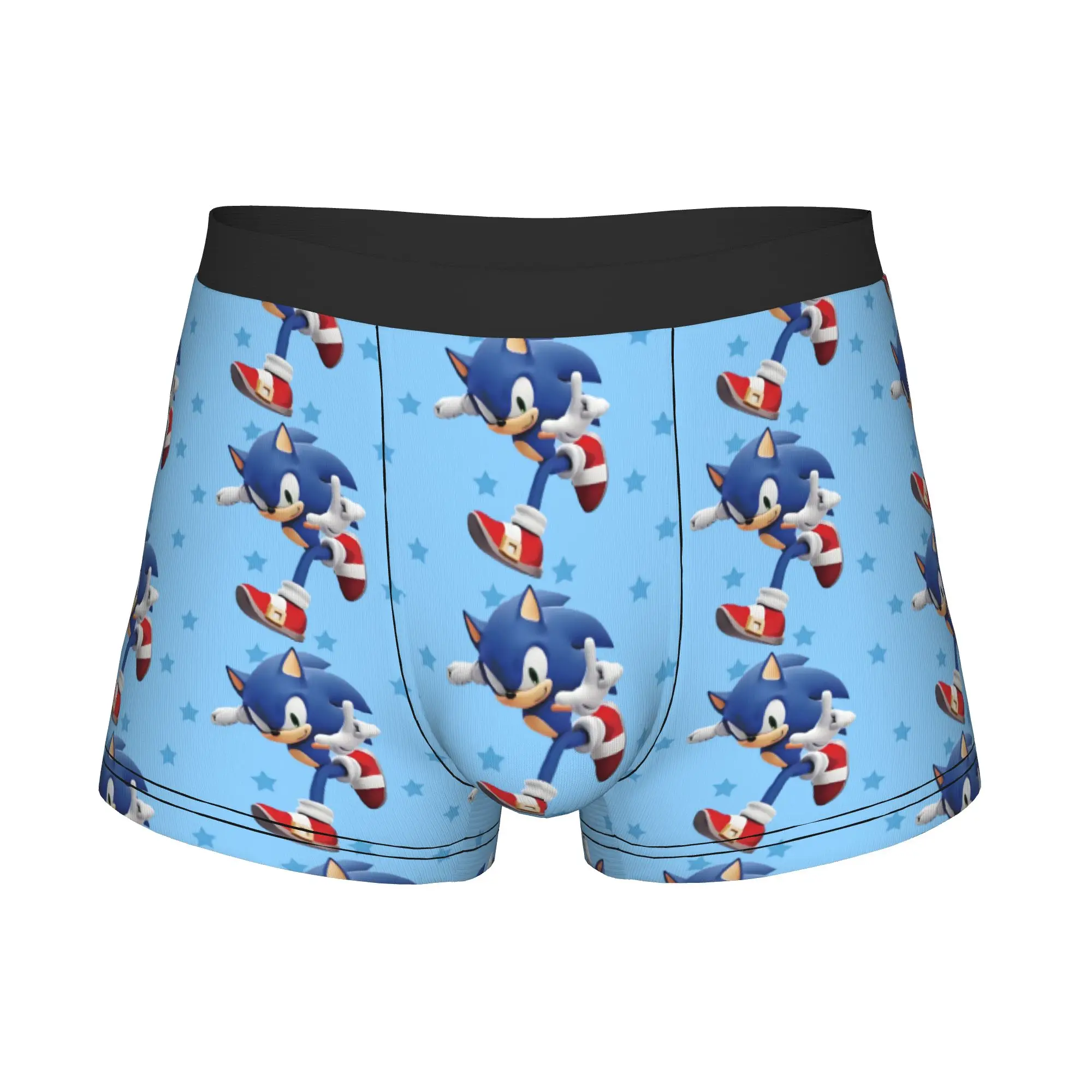Gehog Cartoon Underwear Men Print Comic Boxer Shorts Panties Briefs Breathable Underpants