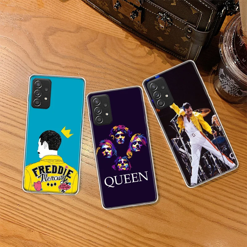 Rock Funky Freddie Mercury Queen Phone Case For Galaxy Note 20 Ultra 10 Lite 9 8 A05S A15 A25 A35 A55 M11 M12 M21 M30S M31 M3