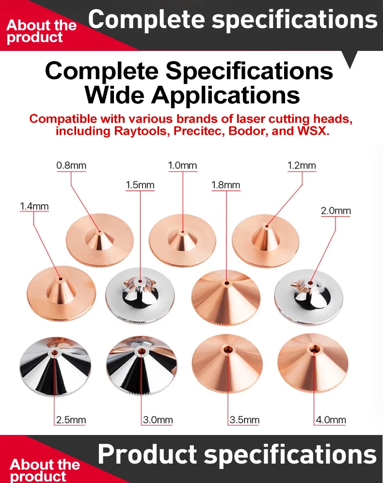 Laserdüse Single Double Layer D28 32mm für Raytools Precitec WSX HSG Bodor HANS Faserschneidemaschinenteile – Detail 6