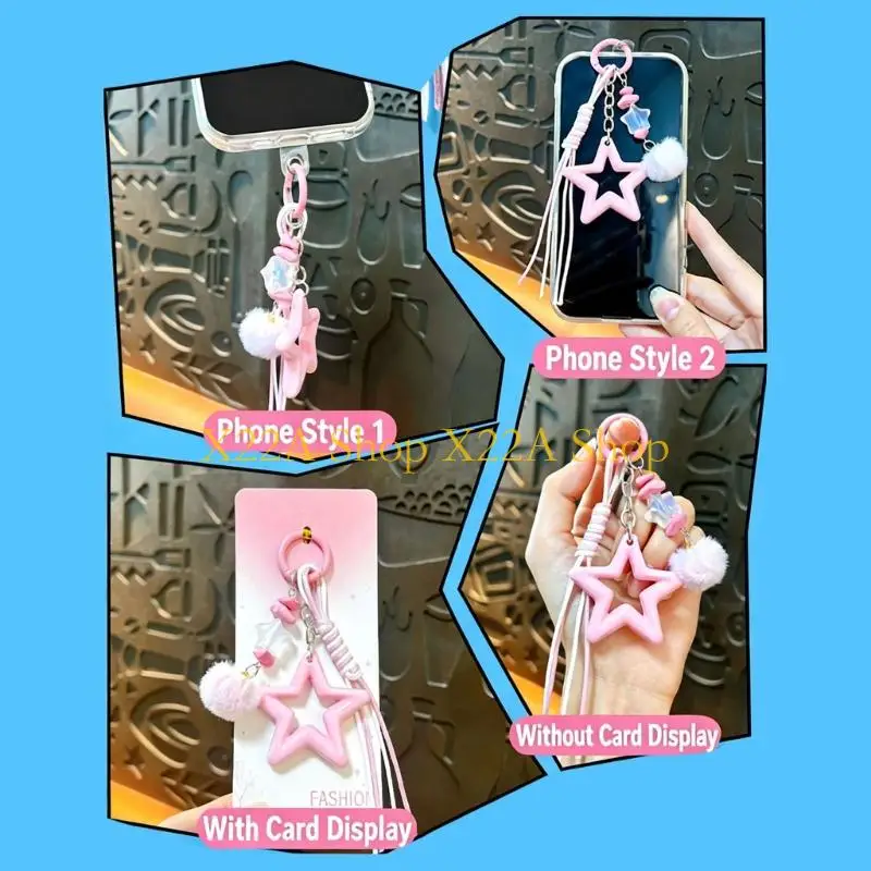Unique Star Keychain with Decorative Ball and Spring-Gate Clasp for Keys
