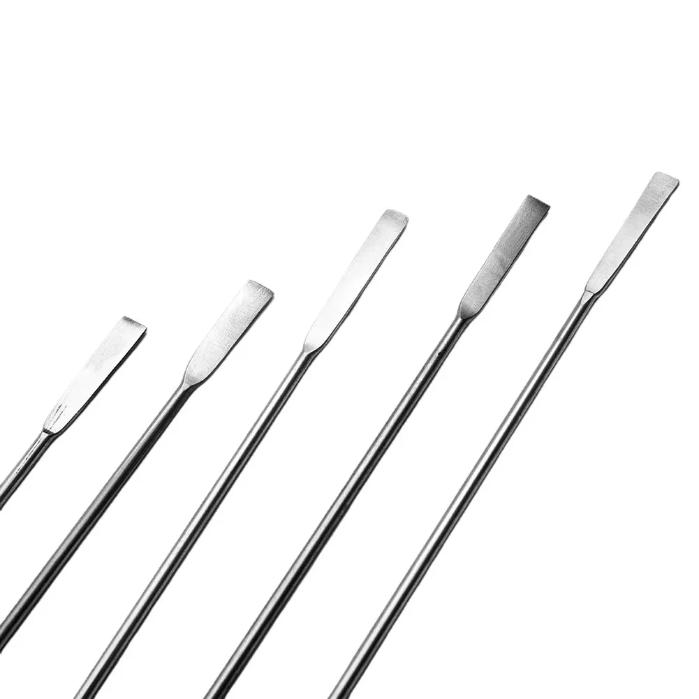 12Pcs Stainless Steel Lab Spoon Spatula Laboratory Sampling Spoon Mixing Spat Set Working Scraper Laboratory Equipment 10-22cm