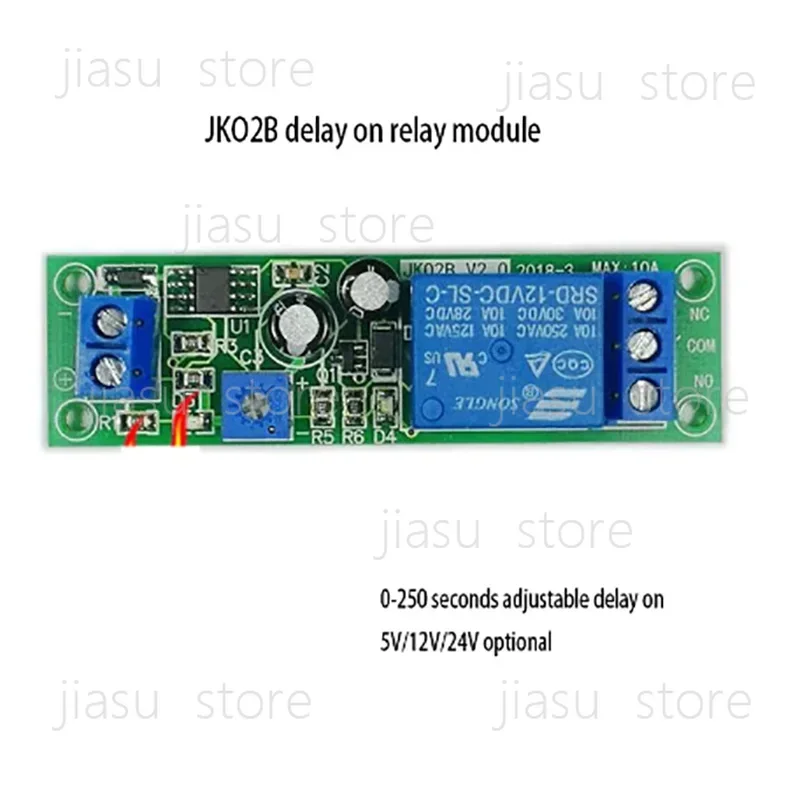 Timer Switch JK02B 0-60 Seconds for DC Adjustable Delay 12V Input Relay Module Dropship