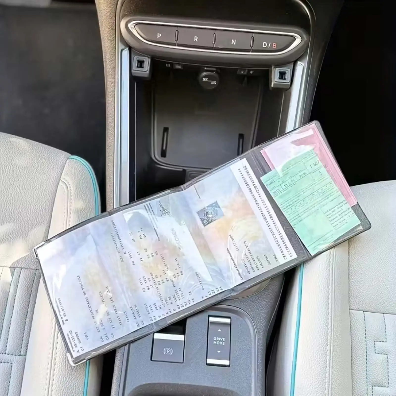 حزمة جيب البطاقة السوداء وغطاء حماية التسجيل - حقيبة بلاستيكية شفافة لوثائق السيارات والدراجات النارية