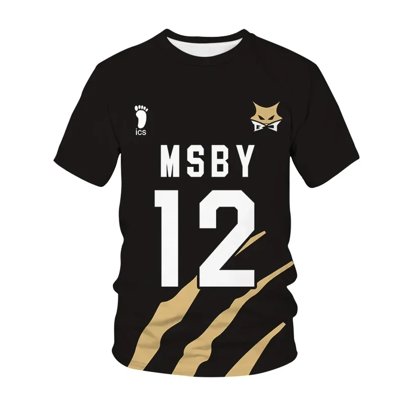 2024 Anime Haikyuu 3D Printed T-shirt MSBY Black Jackal Sport Casual Men Women Harajuku Streetwear T Shirt Fashion T Shirt Tops