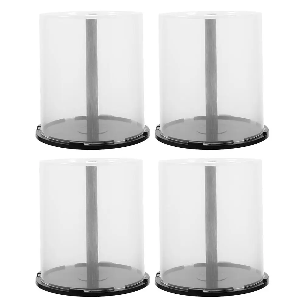 

4 Pcs CD Storage Bin Holders Cases Round Boxes with Lids Organizer Pp Bag Racks