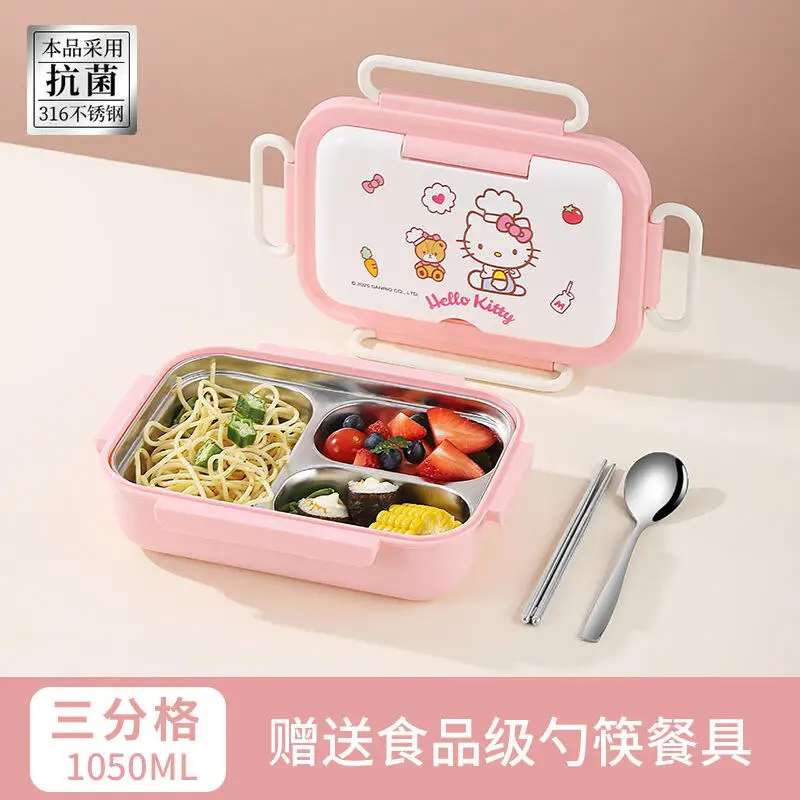 

Sanrio Hello Kitty Kuromi Cinnamoroll Ланч-бокс Запечатанная коробка Хит-товар Новый продукт Милый мультфильм на открытом воздухе Студент Взрослый Милый