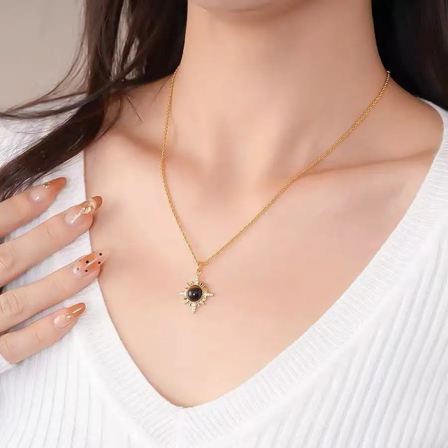 Melard Tigerauge Stein Sternenanhänger vergoldet mit 18K Gold Kette Halskette für Damen Luxus Set Accessoires Neuer trendiger Schmuck – Detail 9