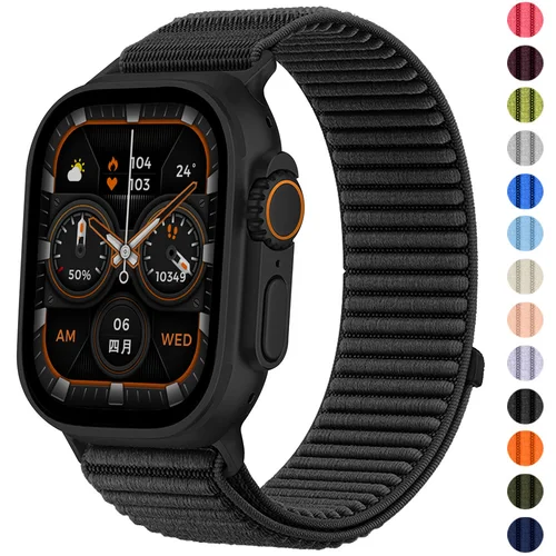 Correa deportiva trenzada de nailon para Apple Watch Band 10 42 46MM pulsera para iWatch 9 8 7 6 5 4 SE Ultra 2 49mm 46 45 44 42 41 40 38mm