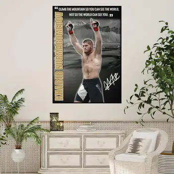 U-UFC K-Khabib מגניב N-Nurmagomedov פוסטר בית קיר ציור בד ציור מודרני בית סלון חדר שינה קישוט קיר אמנות 10 best sales פוסטרים של UFC - №10