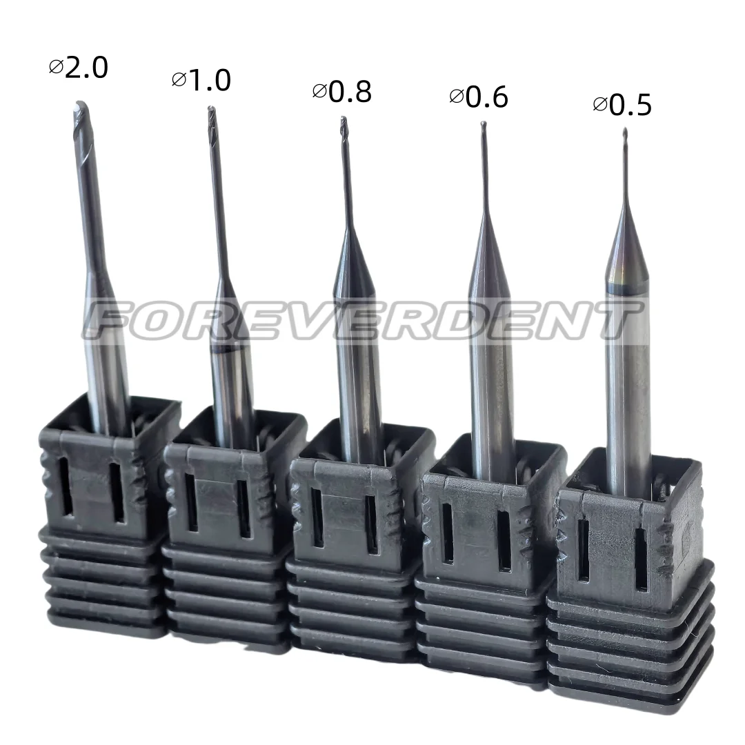 Dental Roland DLC Bur CAD CAM Zirconia Milling Burs D4 Cutting Bur Coated ∅0.5/∅0.6/∅0.8/∅1.0/∅2.0