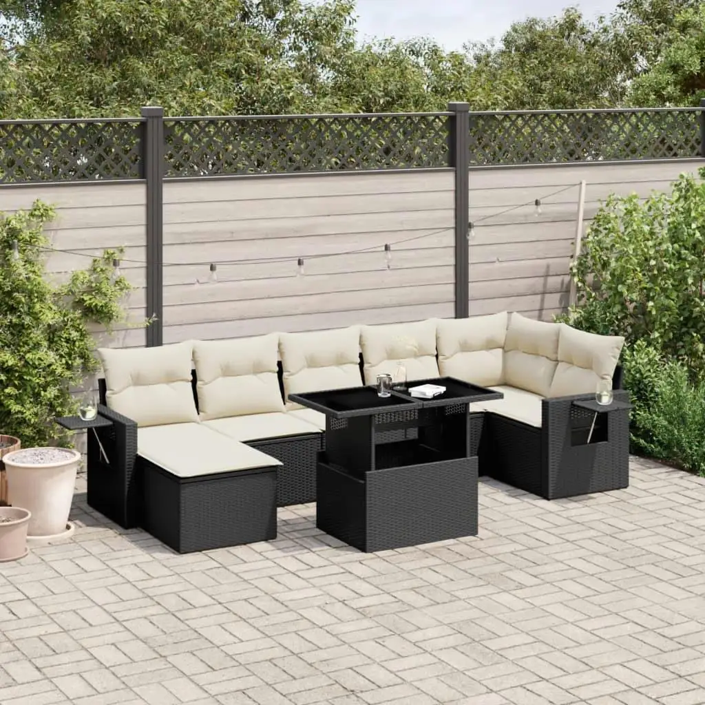 

Comfortable Garden Sofa Set Black Outdoor Patio Furniture Cushioned Seating Modern Design Weather Resistant Stylish 4 Pieces