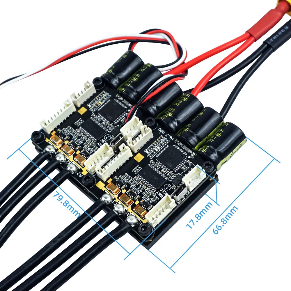 Controlador de velocidad eléctrico FLIPSKY Dual Mini FSESC6.7 PRO 140A con disipador de calor anodizado de aluminio para monopatín eléctrico, 4-12S